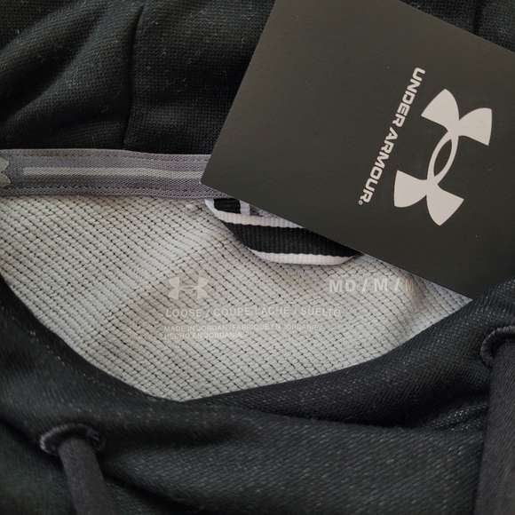 Under Armour Women's Qualifier Fleece Hoodie Blocked Multicolor Black Halo Gray - Picture 4 of 11